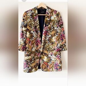 ZARA FLORAL BLAZER SIZE S